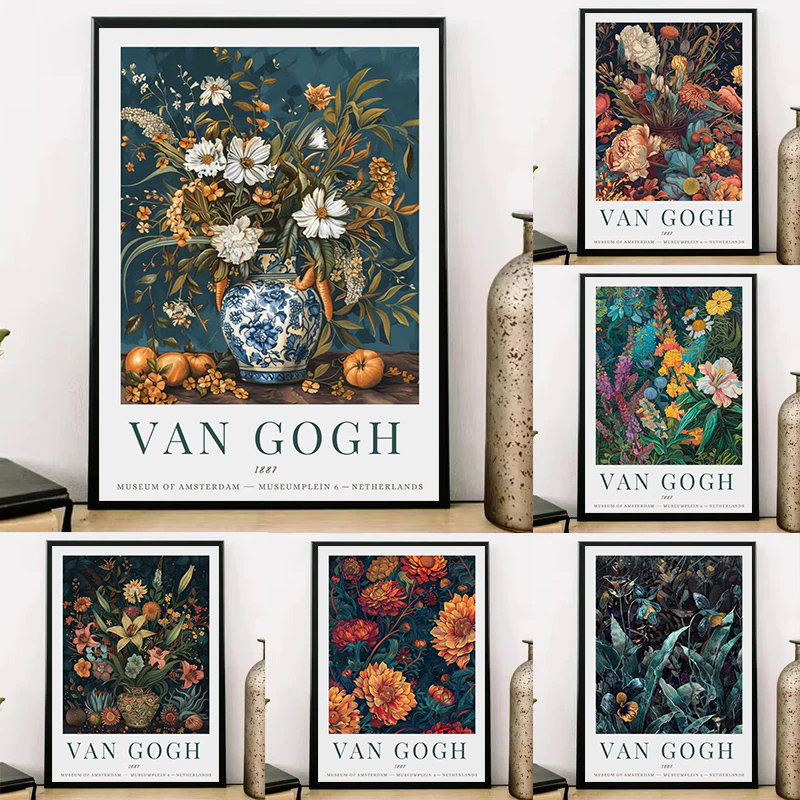 Vintage Collectible Posters - Vintage Van Gogh Collection Paintings Canvas