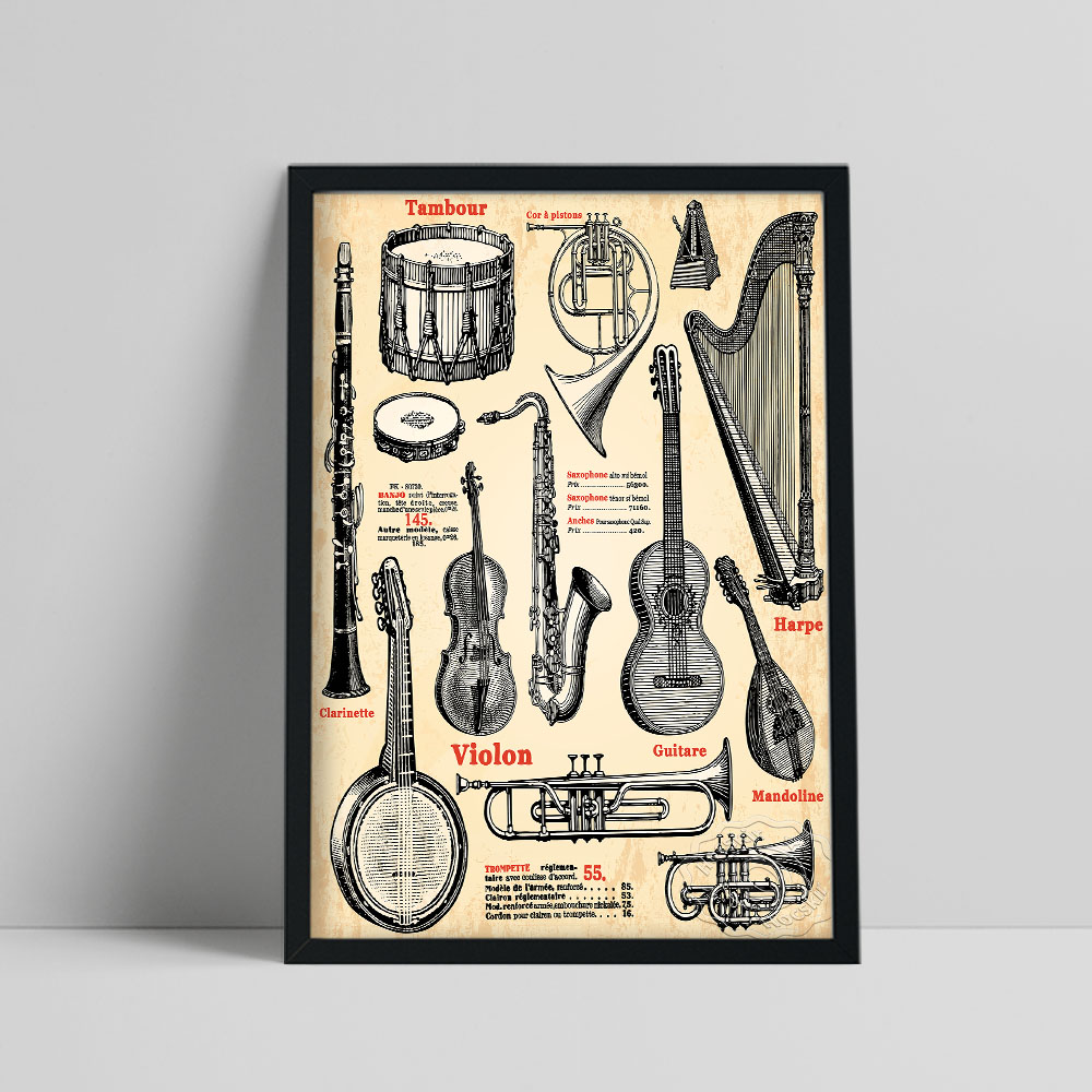 Vintage Collectible Magazines - Nostalgic Style Magazine Catalog Poster, Instruments