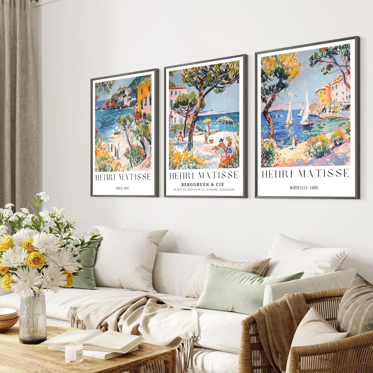 Vintage Collectible Posters - 3 Pieces/Set of Vintage Beach Travel