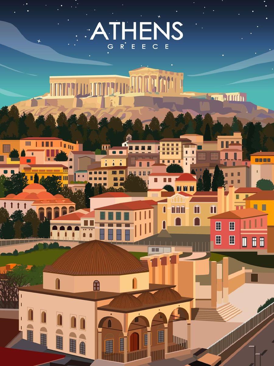 Vintage Athens Greece Travel P - đánh giá và giá Vintage Collectible Posters