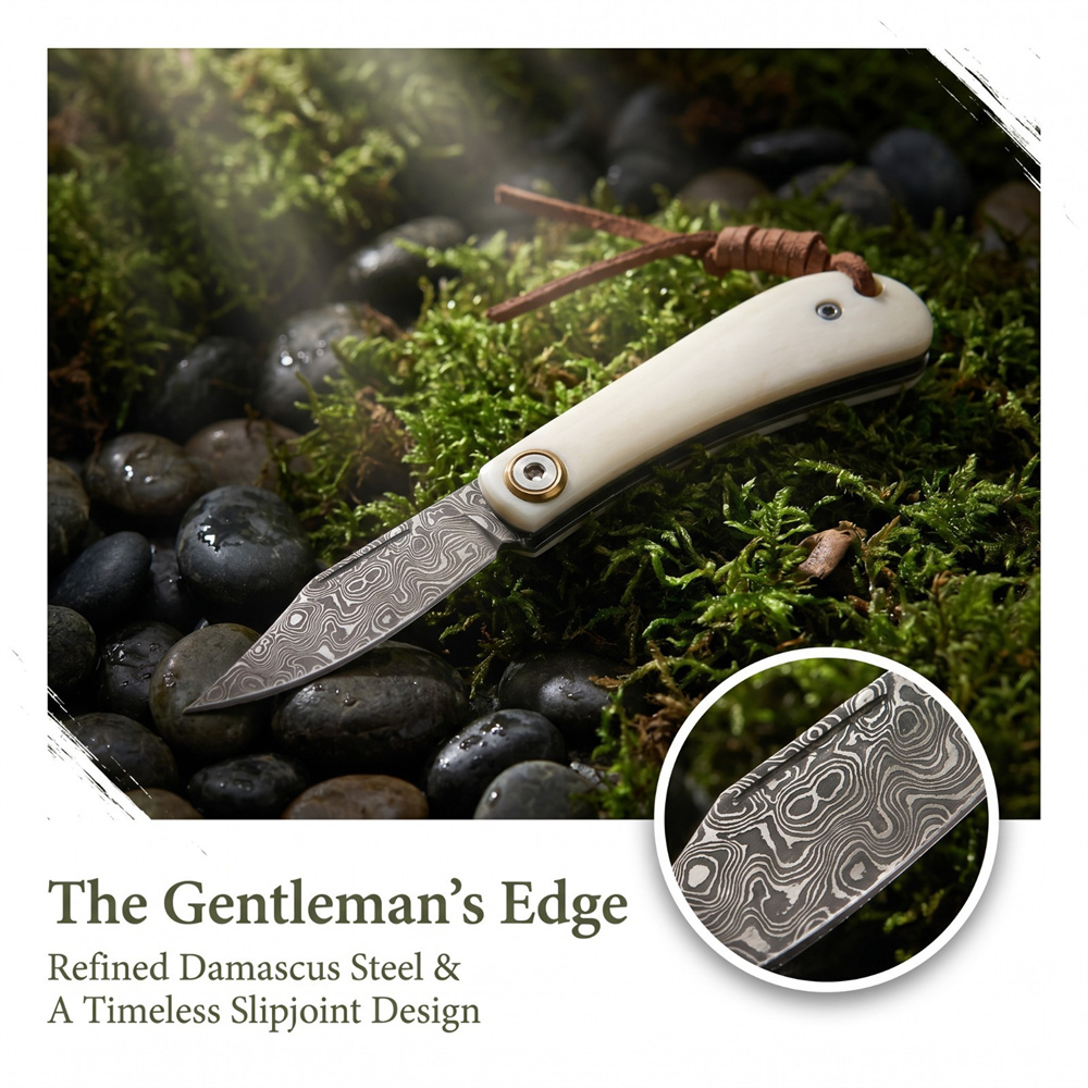 Compact Vintage EDC Damascus F - đánh giá và giá Vintage Collectible Knives