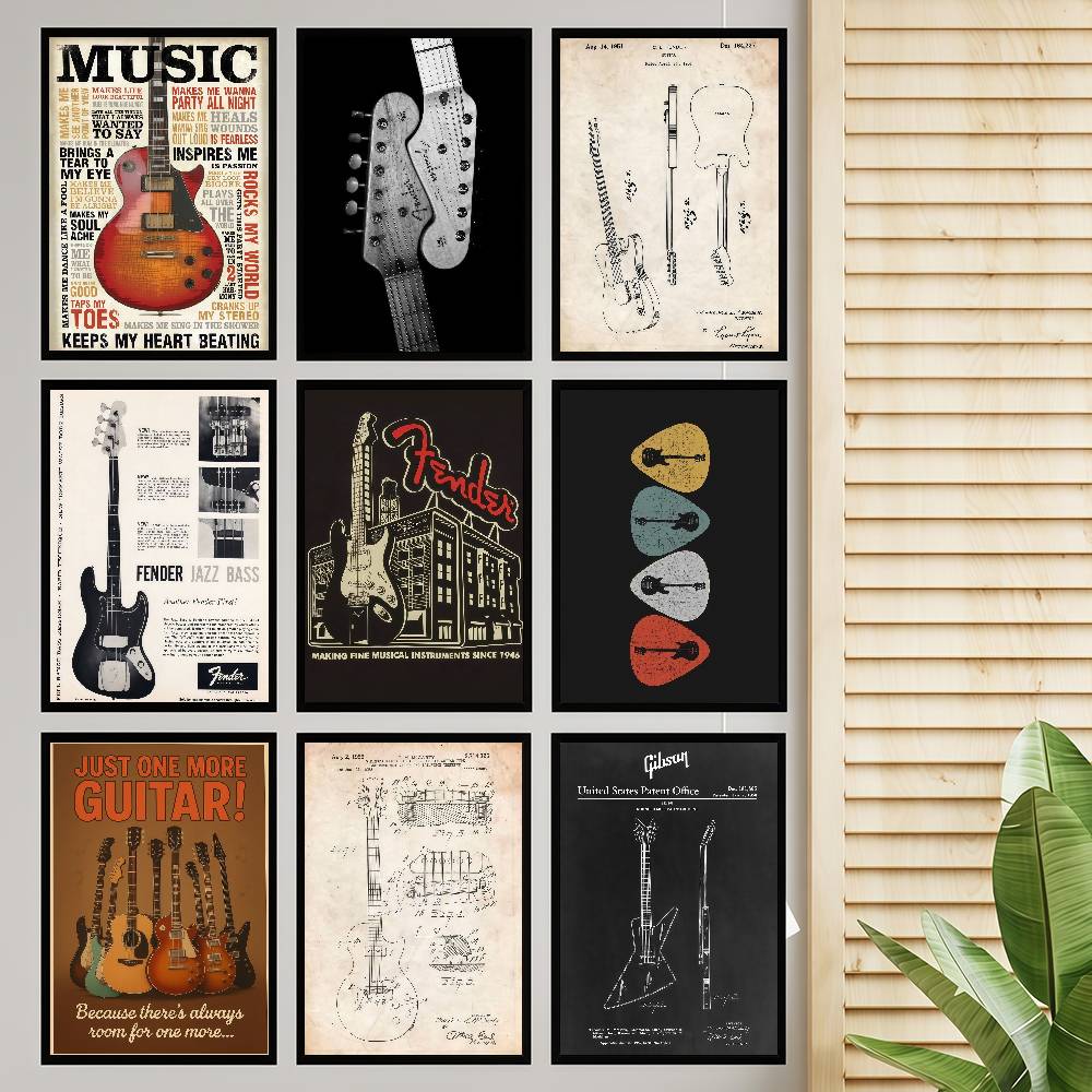 Guitar Collection Self-adhesiv - đánh giá và giá Vintage Collectible Posters
