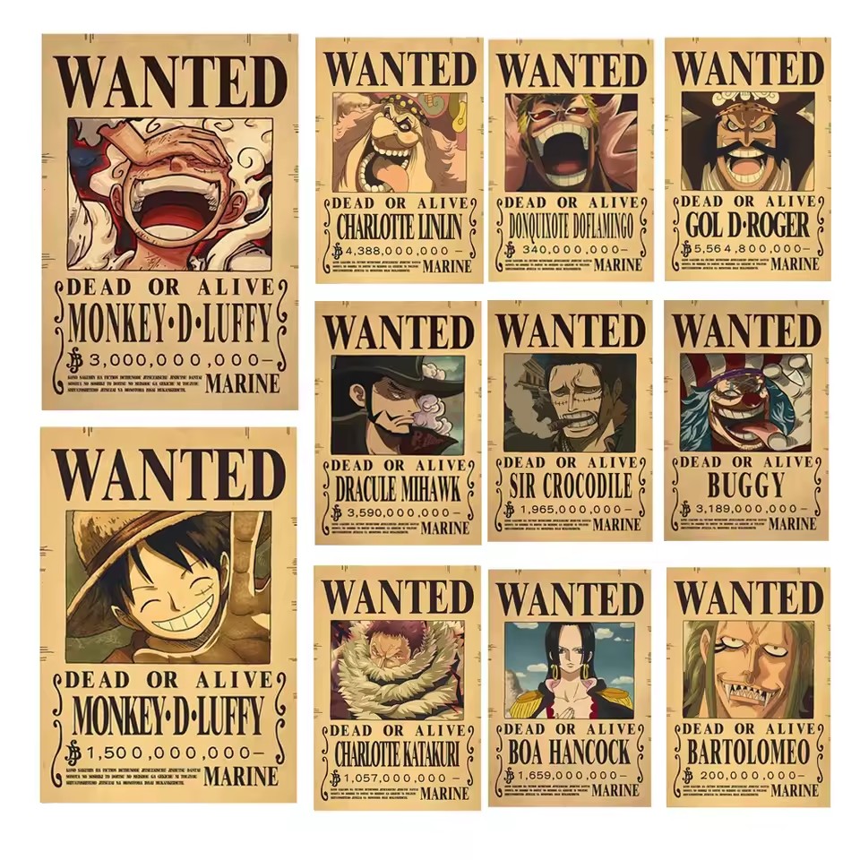 Anime One Piece Bounty Wanted  - đánh giá và giá Vintage Collectible Posters